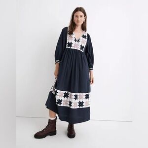 Madewell Quilted Patchwork Midi Dress